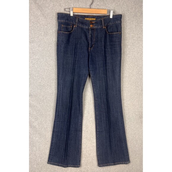 7 For All Mankind Women’s 12 Bootcut Jeans High Rise Denim Embroidered Pockets - Picture 3 of 13